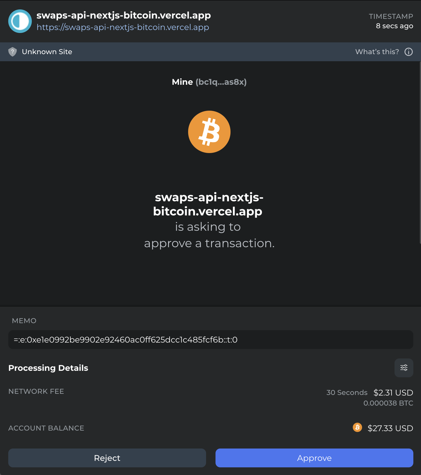 btc project swap prompt