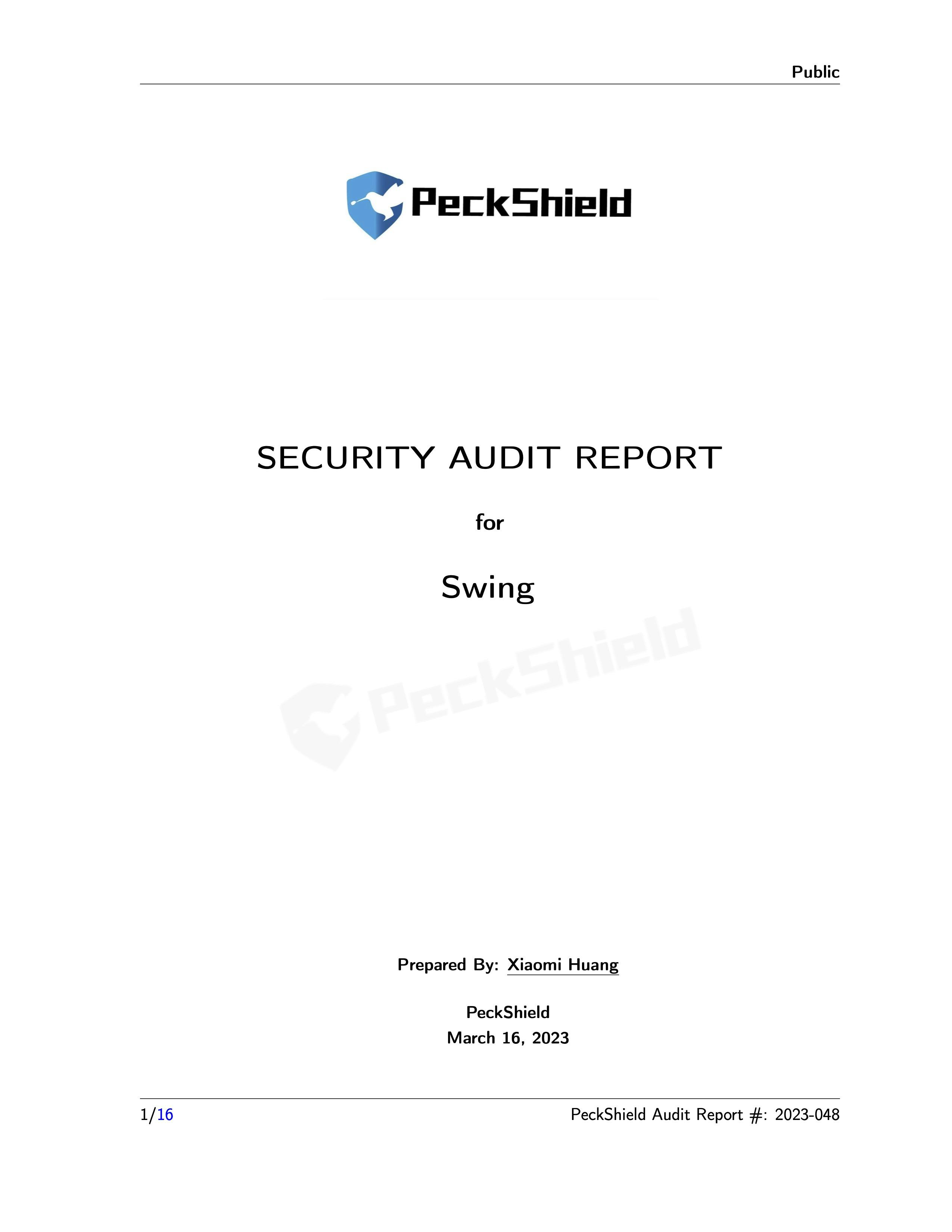 PeckShield Audit Report 1